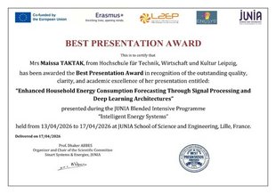 Textdokument des Best Presentation Awards
