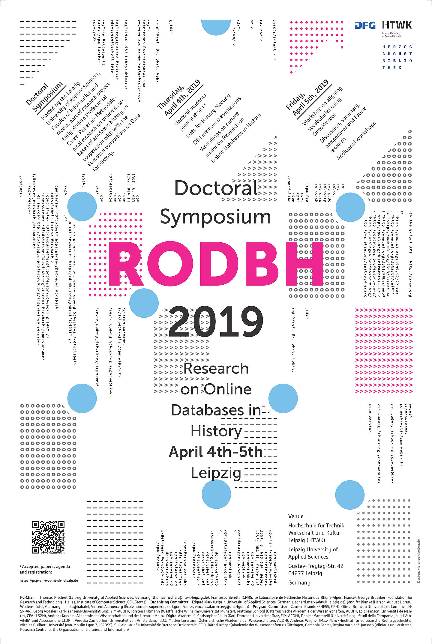 RODBH 2019 (Gestaltung: Annett Riechert) Typographisch gestaltetes Plakat zum Doktorandenworkshop RODBH